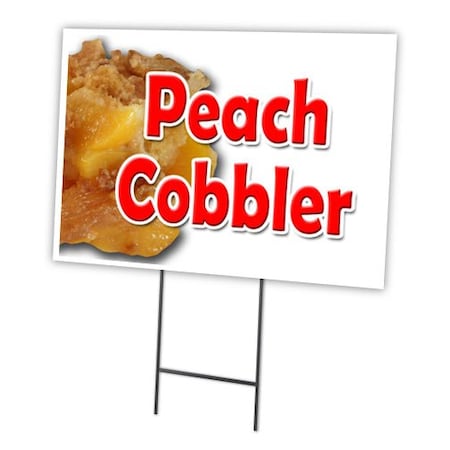 Peach Cobbler Yard Sign & Stake Outdoor Plastic Coroplast Window